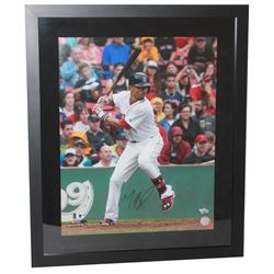 Mookie Betts Signed Red Sox "Home Run Swing" 20x24 Custom Framed Photo Display (Fanatics Hologram)