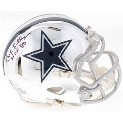 Bob Lilly Signed Cowboys Mini Chrome Speed Helmet Inscribed "HOF 80" (JSA COA)