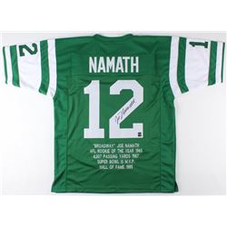 Joe Namath Signed New York Jets Career Highlight Stat Jersey (AI Verified COA  Namath Hologram)