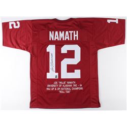 Joe Namath Signed Alabama Crimson Tide Career Highlight Stat Jersey (AI Verified COA  Namath Hologra