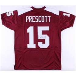 Dak Prescott Signed Mississippi State Bulldogs Jersey (Beckett COA)