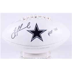 Troy Aikman Signed Cowboys Logo Football Inscribed "HOF 06" (Aikman Hologram)