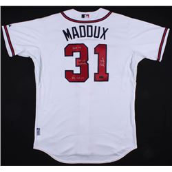 Greg Maddux Signed Braves Jersey Inscribed "HOF 14", "95 WS Champs"  "92-95 Cy" (Radtke COA)