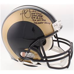 Marshall Faulk Signed Rams Full-Size Authentic On-Field Helmet Inscribed "HOF 20XI", "2000 MVP", "94