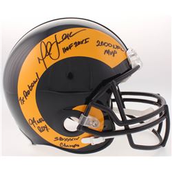 Marshall Faulk Signed Rams Full-Size Authentic On-Field Throwback Helmet Inscribed "HOF 20XI", "2000