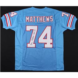 Bruce Matthews Signed Houston Oilers Jersey Inscribed "HOF 07" (JSA COA)