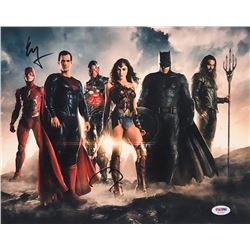 Ben Affleck  Ezra Miller Signed "Justice League" 11x14 Photo (PSA COA)