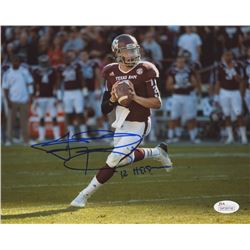 Johnny Manziel Signed Texas AM Aggies 8x10 Photo Inscribed "'12 Heisman" (JSA COA)