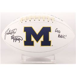 Jabrill Peppers Signed Michigan Wolverines Logo Football Inscribed "Go Blue!" (JSA COA)