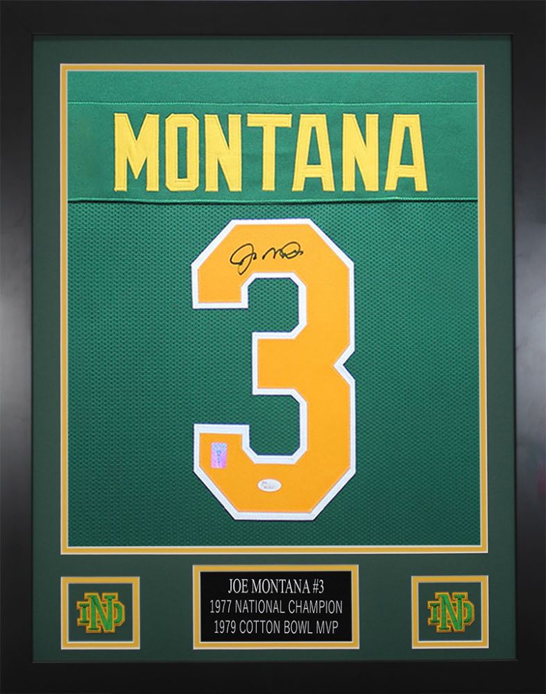 joe montana signed framed jersey