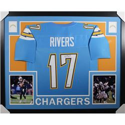 Philip Rivers Signed Los Angeles Chargers 35x43 Custom Framed Jersey (Beckett COA)