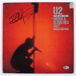 The Edge Signed U2 "Under A Blood Red Sky" Vinyl Record Album Cover (Beckett Hologram)