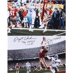 Dwight Clark  Joe Montana Signed San Francisco 49ers 16x20 Photo Inscribed "The Catch"  "1-10-82" (B