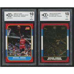 Lot of (2) Beckett Graded 10 1996-97 Fleer Decade of Excellence #4 Michael Jordan  1994-00 Bleachers