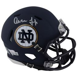 Aaron Judge Signed Notre Dame Fighting Irish Custom Matte Blue Speed Mini Helmet (Fanatics Hologram)