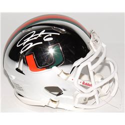 Santana Moss Signed Miami Hurricanes Chrome Speed Mini-Helmet (JSA COA)