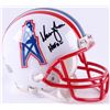 Image 1 : Warren Moon Signed Houston Oilers Throwback Mini-Helmet Inscribed "HOF 06" (JSA COA)