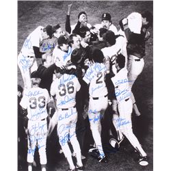 Multi-Signed Boston Red Sox Reunion 16x20 Photo With (23) Signatures Including Jim Rice, Wade Boggs,