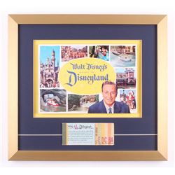 Disneyland 17x18.5 Custom Framed 1960 Guide Book Display with Ticket Booklet
