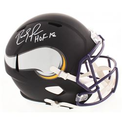 Randy Moss Signed Minnesota Vikings Full-Size Matte Black Speed Helmet Inscribed "HOF 18" (JSA COA)