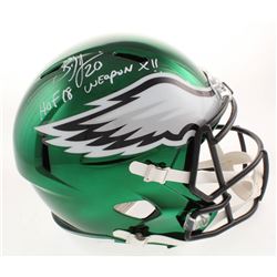 Brian Dawkins Signed Philadelphia Eagles Full-Size Chrome Speed Helmet Inscribed "HOF 18"  "Weapon X