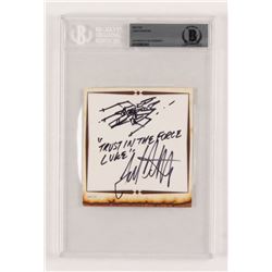 John Dykstra Signed 4x4.5 Sketch Inscribed  Trust In The Force Luke  (BGS Encapsulated)