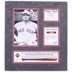 Babe Ruth Boston Red Sox 18x20 Custom Matted Game-Used Authentic Bat Piece Display