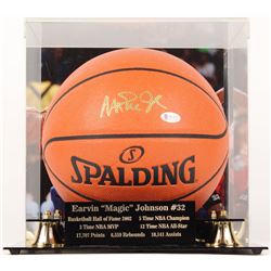 Magic Johnson Signed NBA Game Ball Series Basketball With High Quality Display Case (Beckett COA)