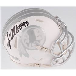 Jonathan Allen Signed Washington Redskins White ICE Speed Mini Helmet (Radtke COA)