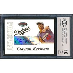 2007 Bowman's Best Prospects #BBP45 Clayton Kershaw Autographs (BCCG 10)