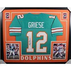 Bob Griese Signed Miami Dolphins 35x43 Custom Framed Jersey (JSA COA)