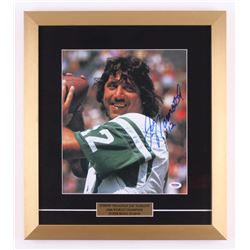 Joe Namath Signed New York Jets 16x18 Custom Framed Photo Display Inscribed "X12" (PSA LOA - Graded 