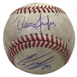 Aaron Judge  Gleyber Torres Signed Game-Used OML Baseball (PSA LOA  MLB Hologram)