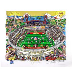 Joe Montana Signed Charles Fazzino LE San Francisco 49ers 18.5x21.5 Print (JSA LOA)