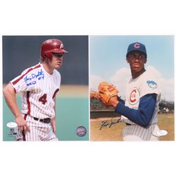 Lot of (2) Baseball 8x10 Photos with Lenny Dykstra,  Fergie Jenkins (JSA COA)