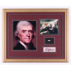 Thomas Jefferson 18x22 Custom Framed Display with (1) Hand-Written Word From Letter (JSA LOA Copy)