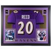 Image 1 : Ed Reed Signed Baltimore Ravens 35x43 Custom Framed Jersey (Beckett COA)