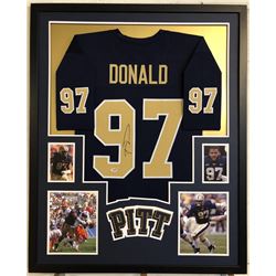 Aaron Donald Signed Pittsburgh Panthers 34x42 Custom Framed Jersey (PSA COA)
