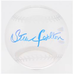 Steve Carlton Signed Lead Crystal Baseball (Beckett COA)