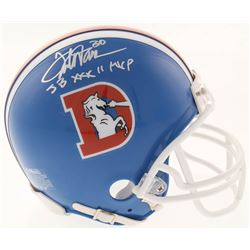 Terrell Davis Signed Denver Broncos Throwback Mini-Helmet Inscribed "SB XXXII MVP" (Radtke COA)