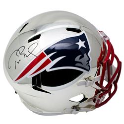 Tom Brady Signed New England Patriots Full-Size Chrome Speed Helmet (Tristar Hologram)