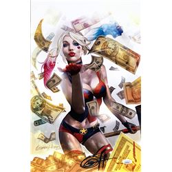 Greg Horn Signed "Harley Quinn: Blood Money Gold" 11x17 Lithograph (JSA COA)
