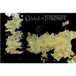 Isaac Hempstead Wright Signed "Game of Thrones" 24x36 Westeros Map Photo Inscribed "Bran" (Radtke CO