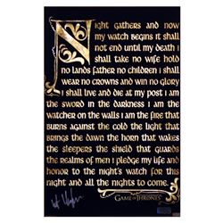Kit Harington Signed "Game of Thrones" 11x17 Nights Watch Oath Photo (Radtke COA)