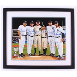New York Yankees Perfect Game Batteries 22x26 Custom Framed Photo Signed by (6) with Joe Girardi, Da