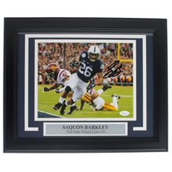 Saquon Barkley Signed Penn State Nittany Lions 11x14 Custom Framed Photo Display (JSA COA)
