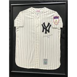 Mickey Mantle Signed 1951 New York Yankees 31x38 Mitchell  Ness Custom Framed Jersey Display Inscrib