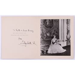 Queen Elizabeth I, The Queen Mother Signed Christmas Card Photo Folder (Beckett LOA)