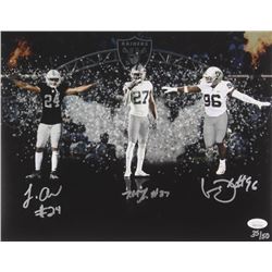 Johnathan Abram, Clelin Ferrell  Trayvon Mullen Signed LE Oakland Raiders 11x14 Photo (JSA COA)