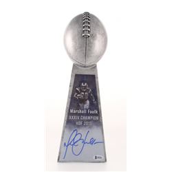 Marshall Faulk Signed Large Lombardi Trophy (Beckett COA)
